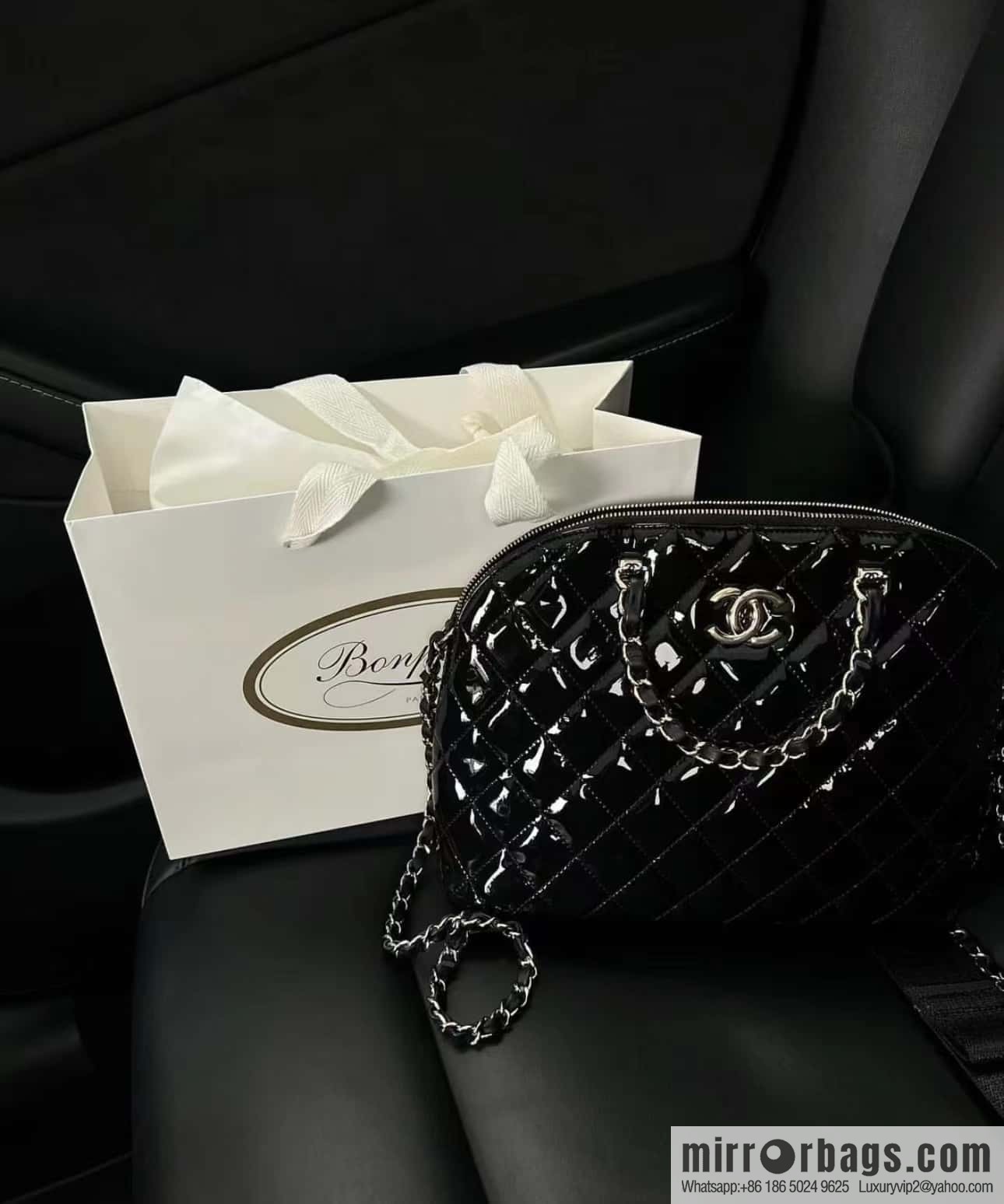 CHANEL 23S spring and summer series patent leather shell bag AS3969