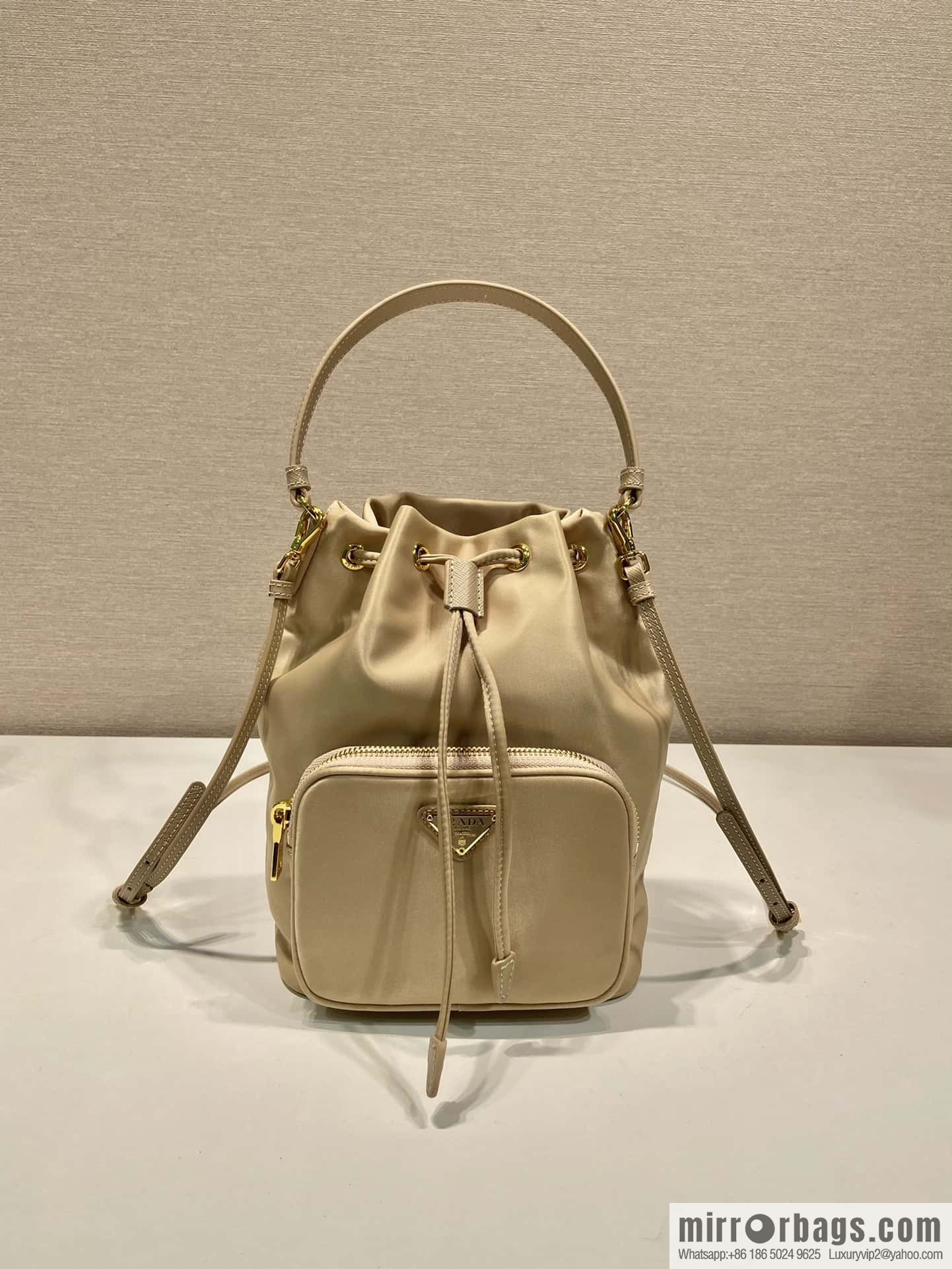 PRADA imported nylon fabric portable/oblique span bag 1BH038 new color