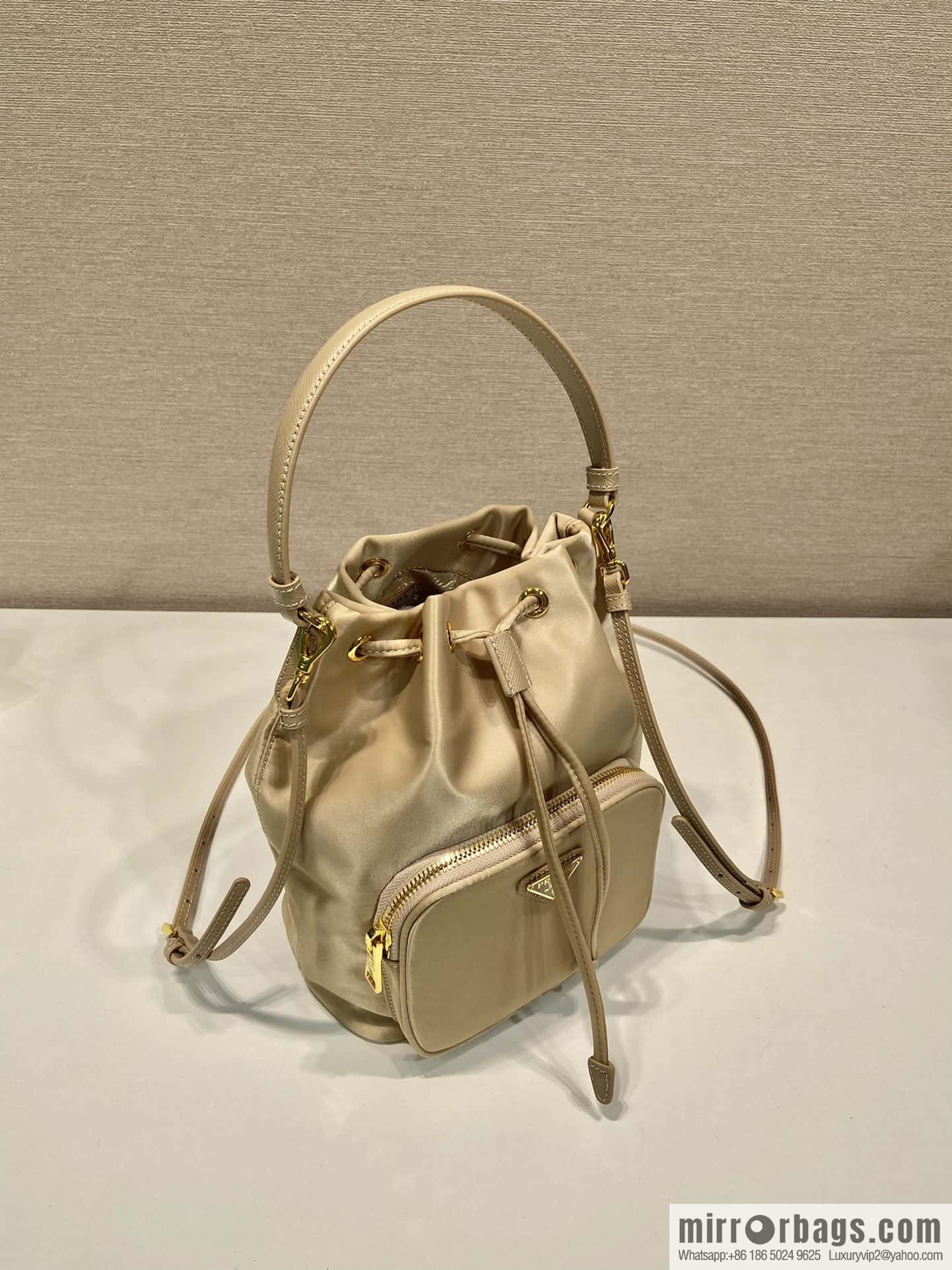 PRADA imported nylon fabric portable/oblique span bag 1BH038 new color