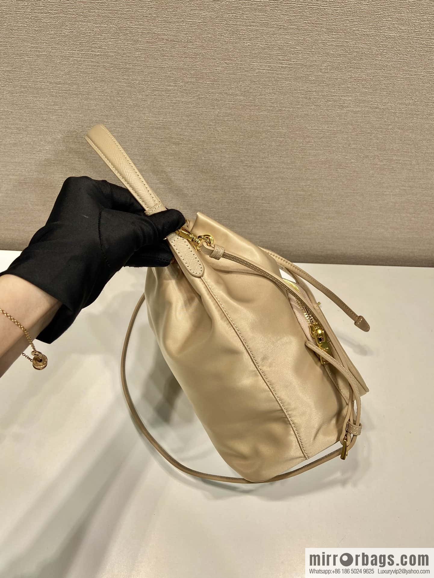 PRADA imported nylon fabric portable/oblique span bag 1BH038 new color
