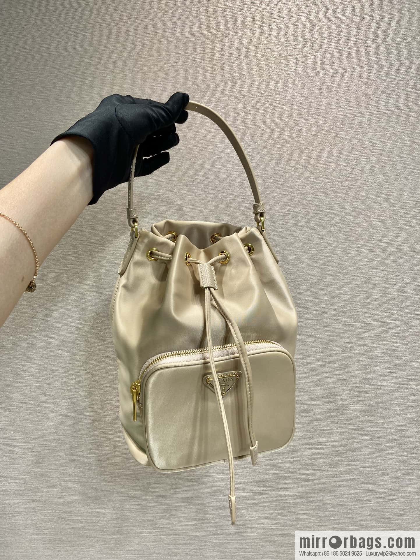 PRADA imported nylon fabric portable/oblique span bag 1BH038 new color