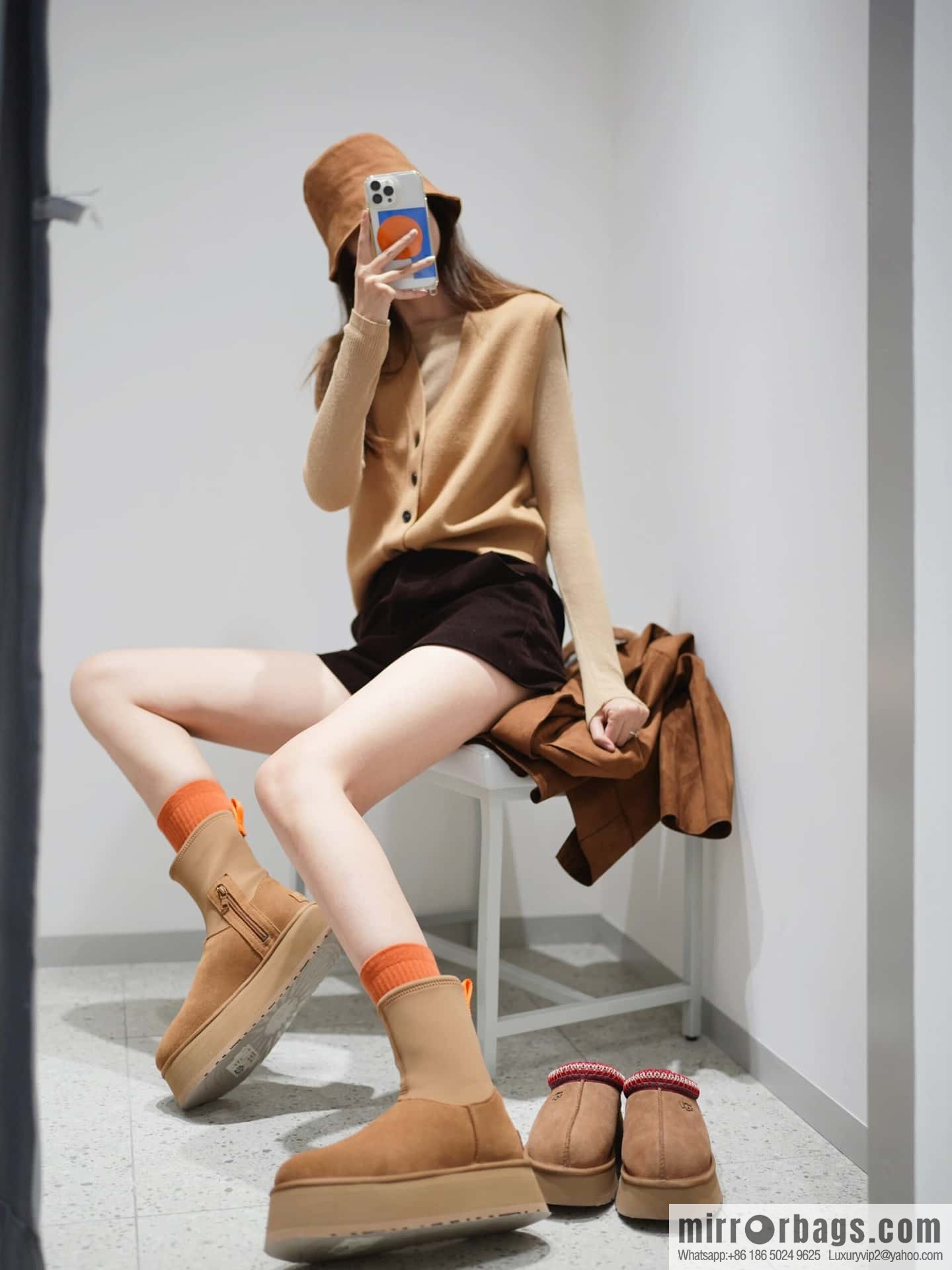 UGG Autumn and winter thick-soled fluffy pencil deep boots