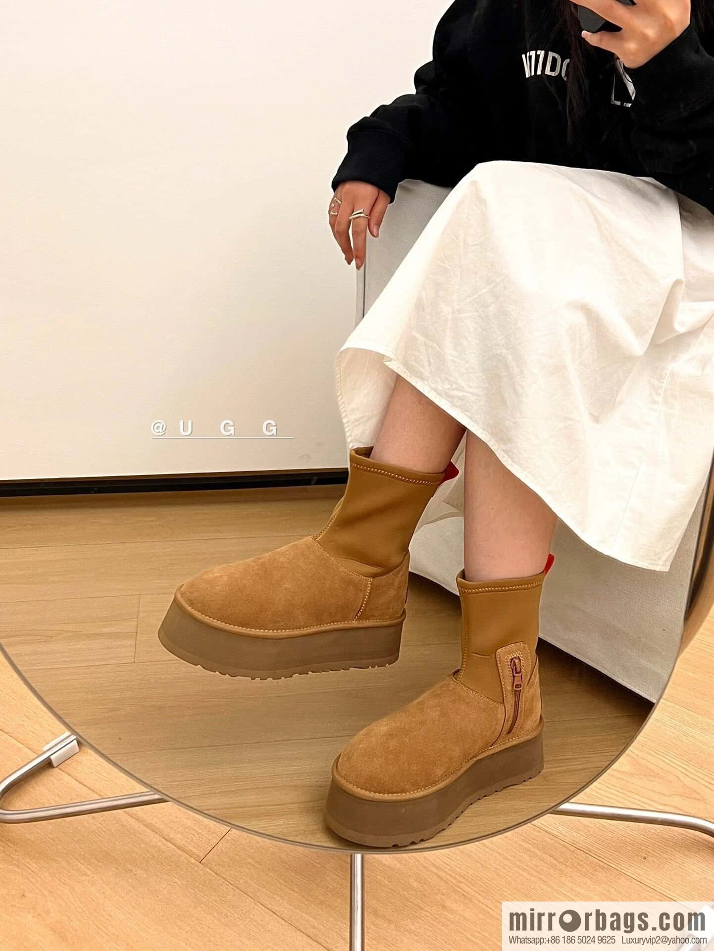 UGG Autumn and winter thick-soled fluffy pencil deep boots