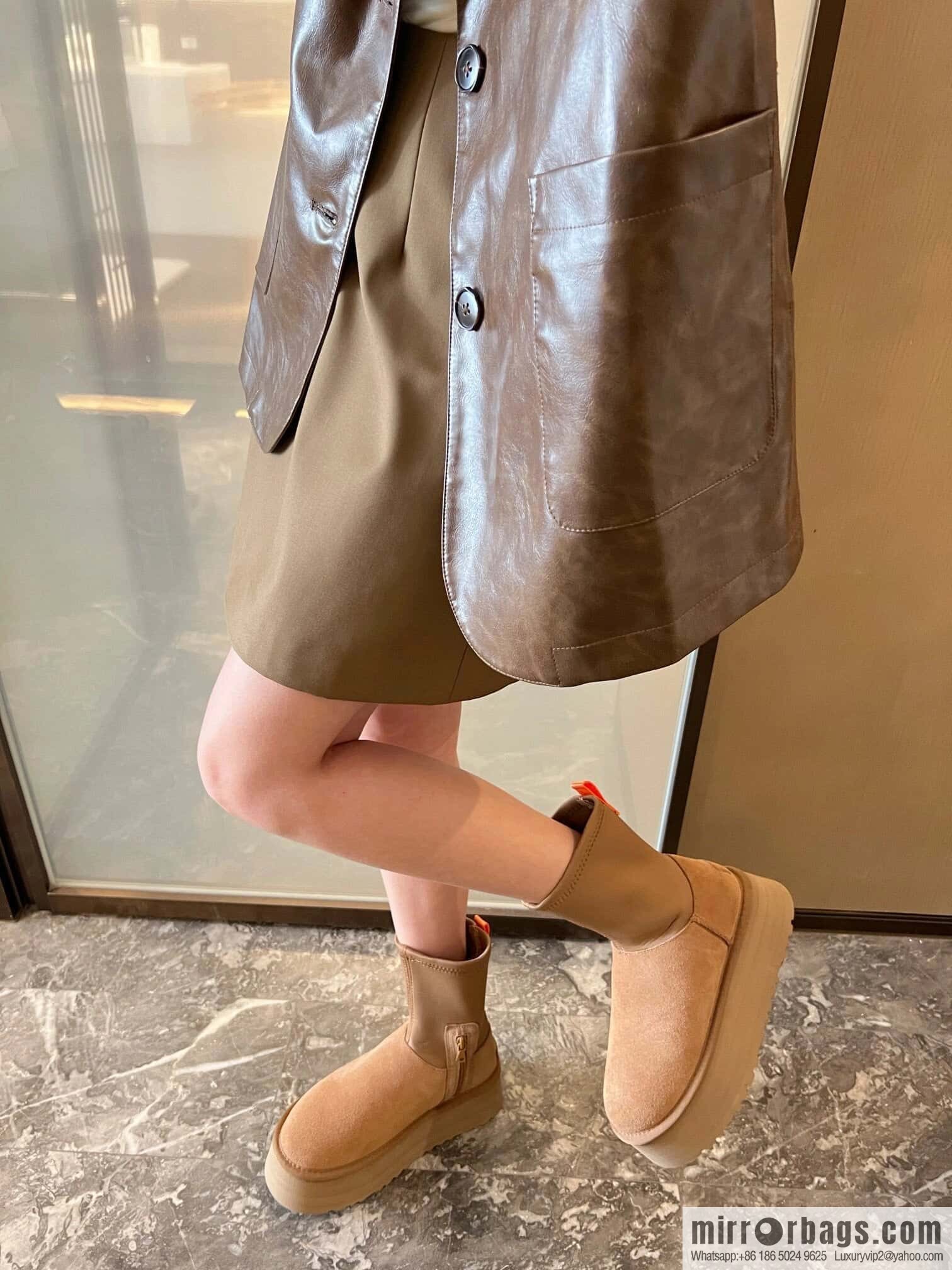 UGG Autumn and winter thick-soled fluffy pencil deep boots