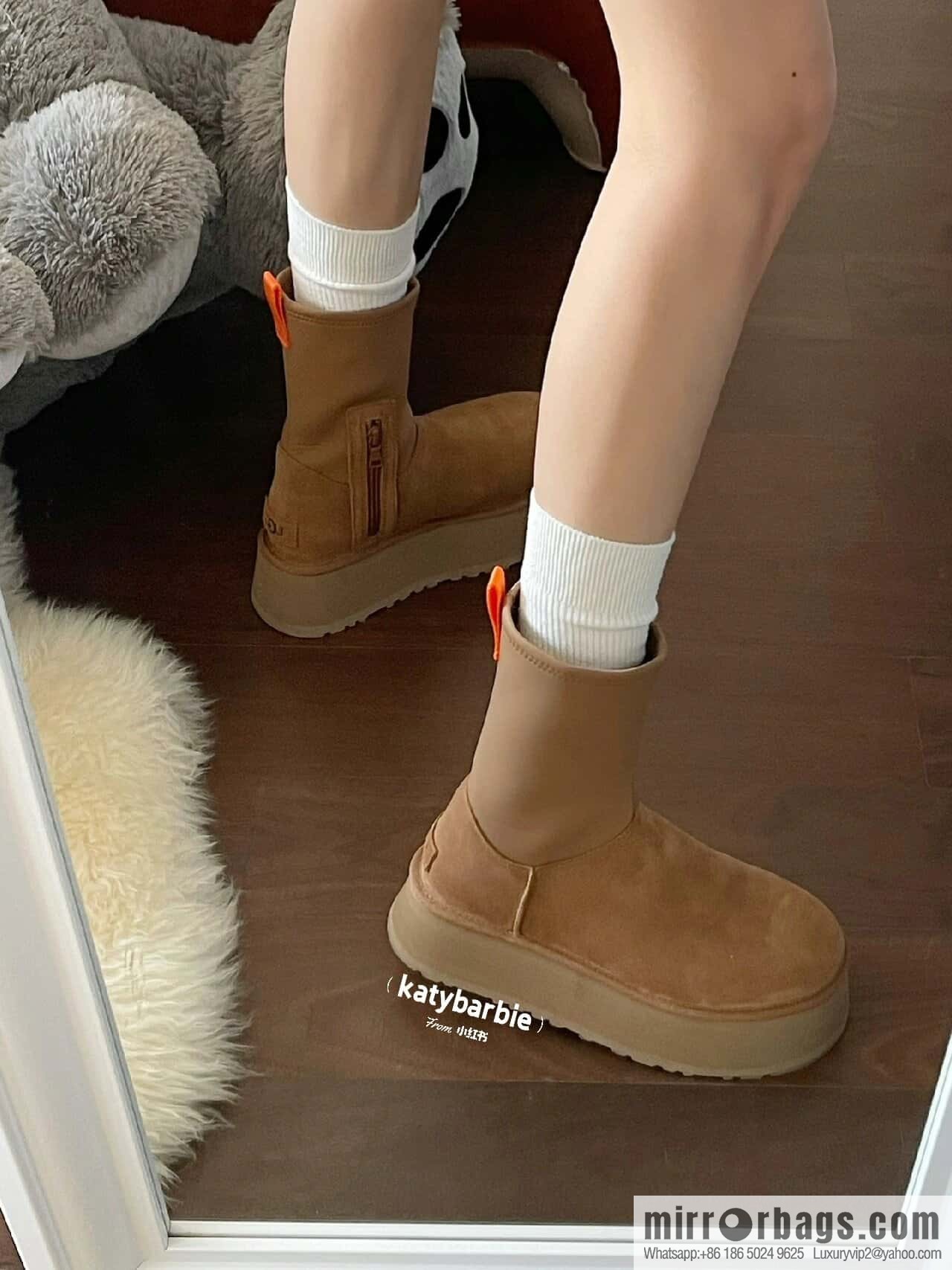 UGG Autumn and winter thick-soled fluffy pencil deep boots