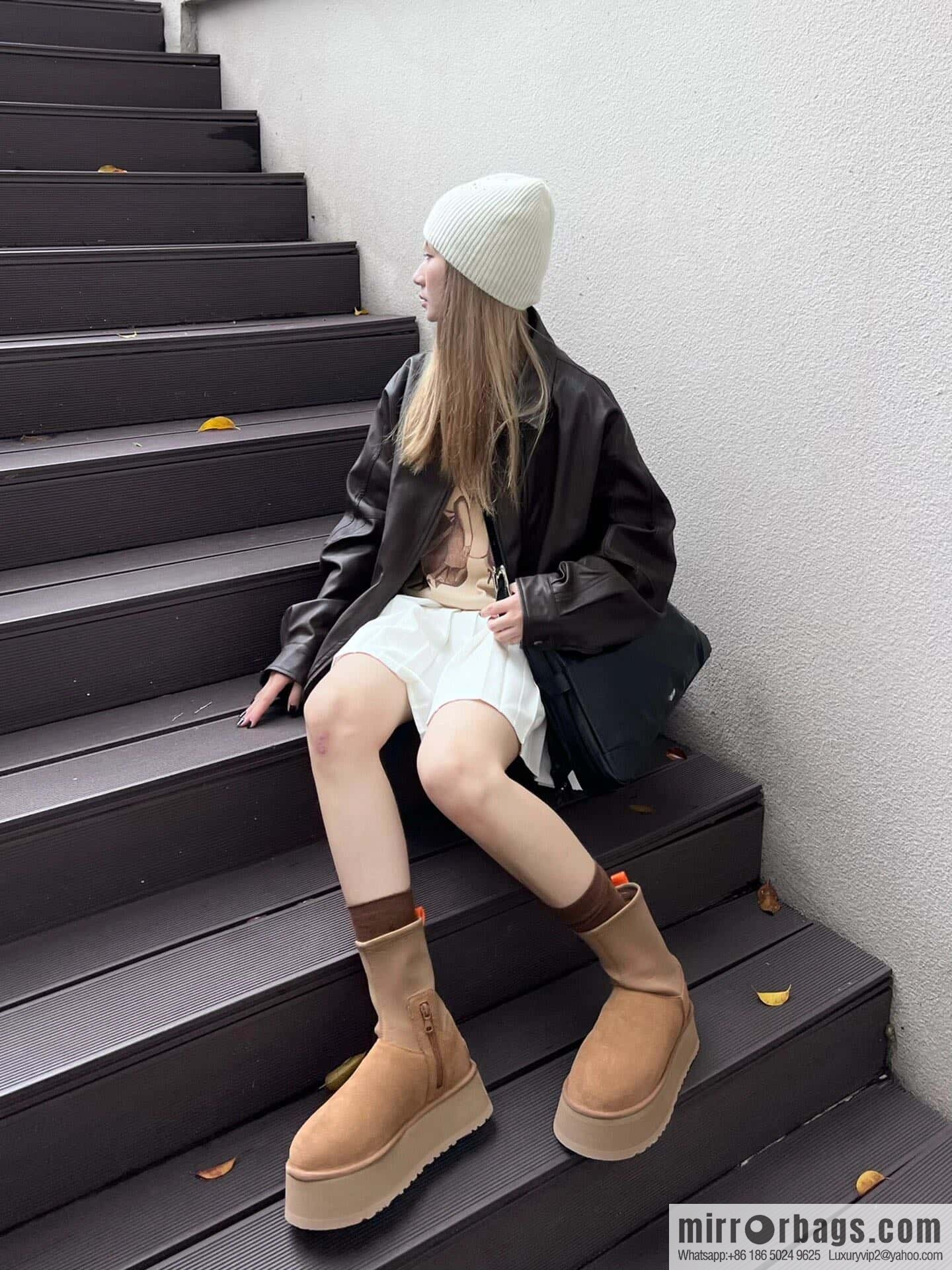 UGG Autumn and winter thick-soled fluffy pencil deep boots