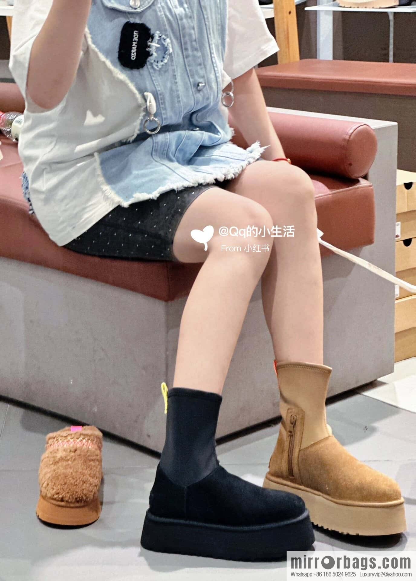 UGG Autumn and winter thick-soled fluffy pencil deep boots