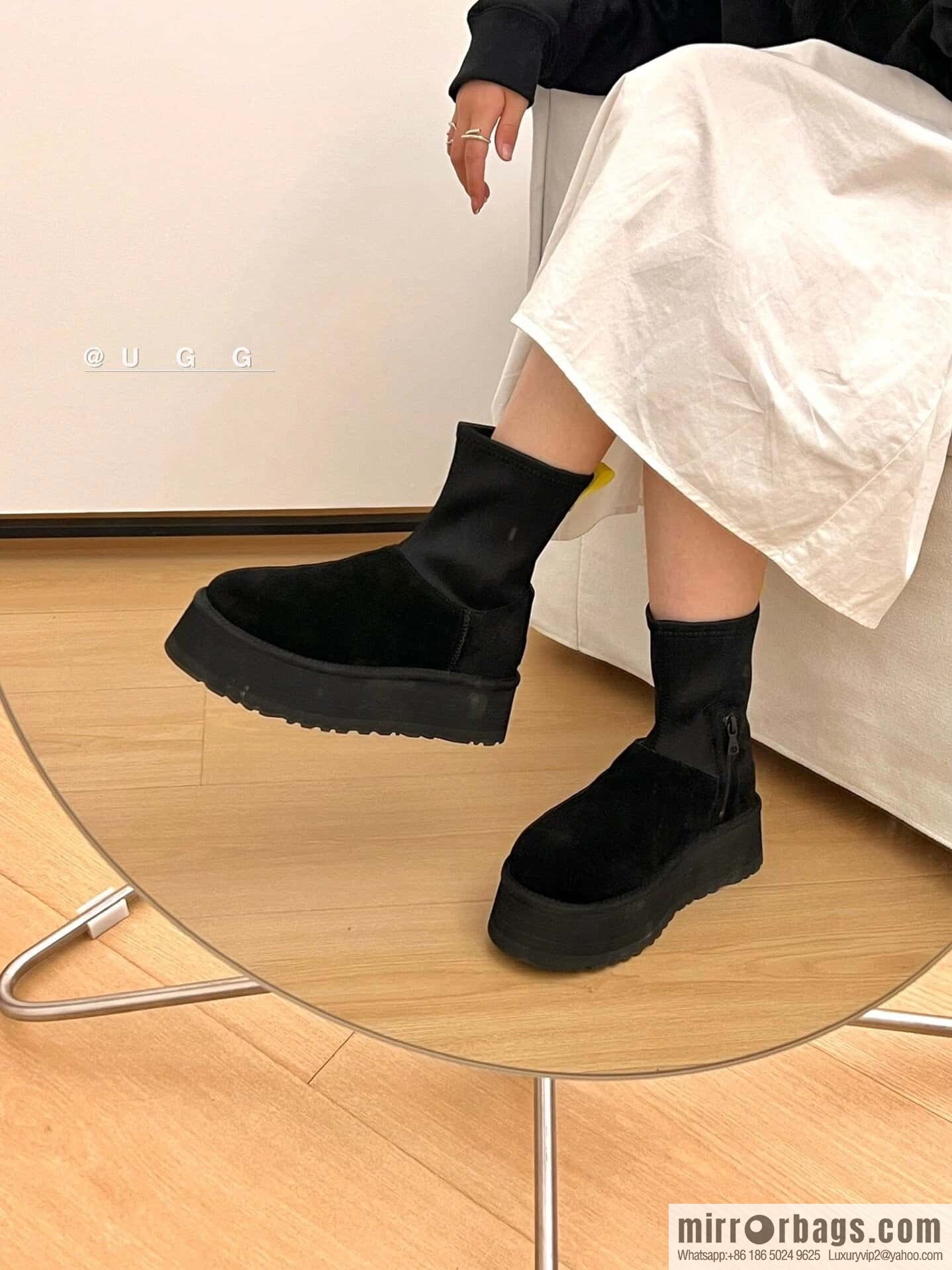 UGG Autumn and winter thick-soled fluffy pencil deep boots