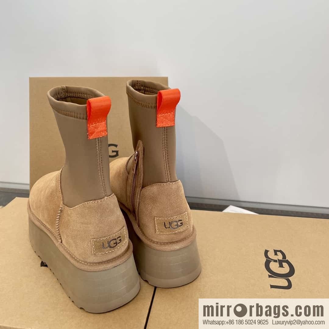 UGG Autumn and winter thick-soled fluffy pencil deep boots