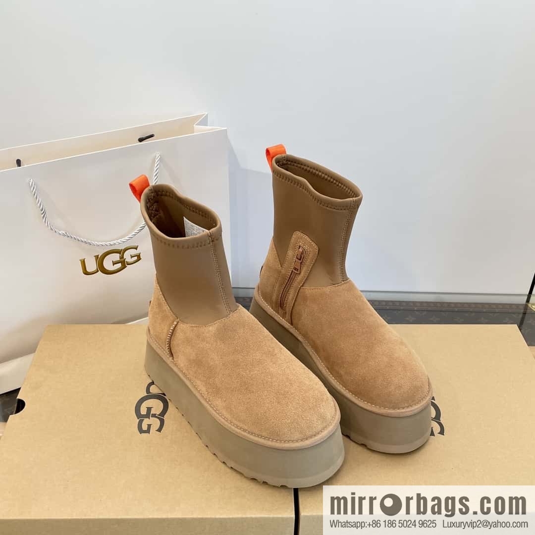 UGG Autumn and winter thick-soled fluffy pencil deep boots