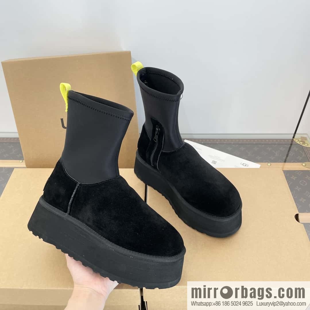 UGG Autumn and winter thick-soled fluffy pencil deep boots