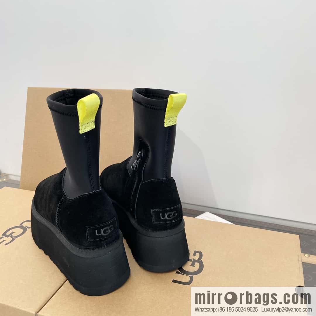 UGG Autumn and winter thick-soled fluffy pencil deep boots