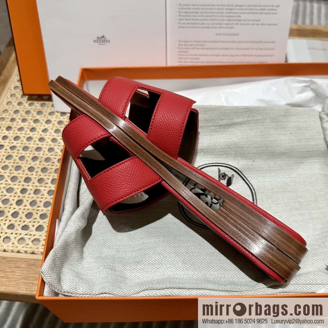 Hermès leather outsole H slippers