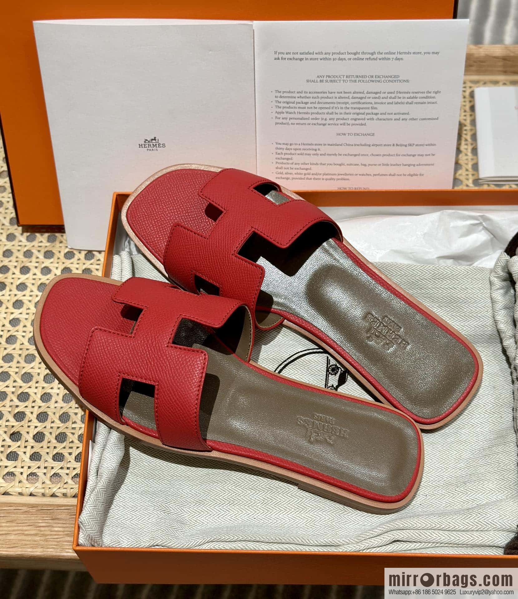 Hermès leather outsole H slippers
