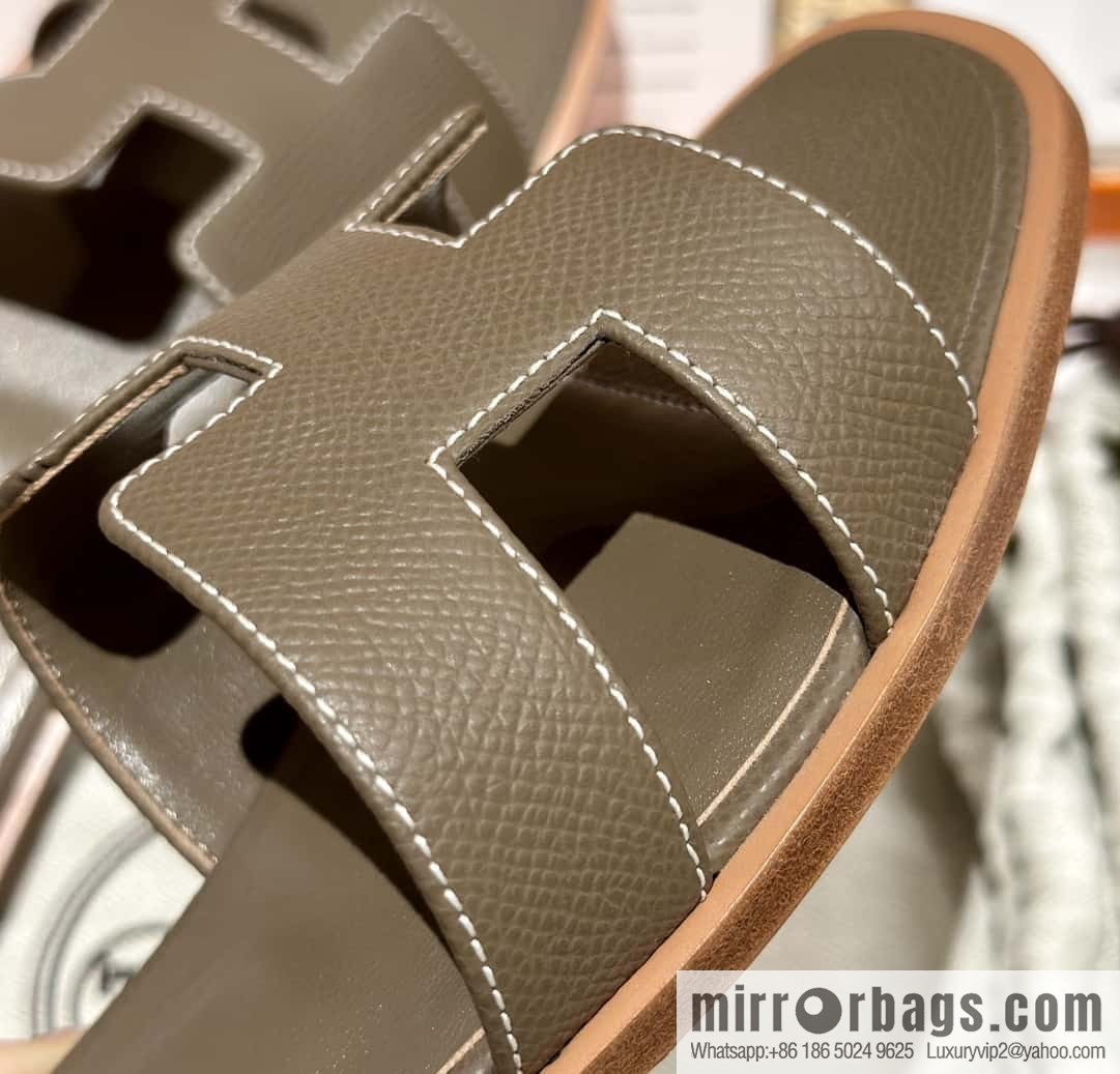 Hermès leather outsole H slippers