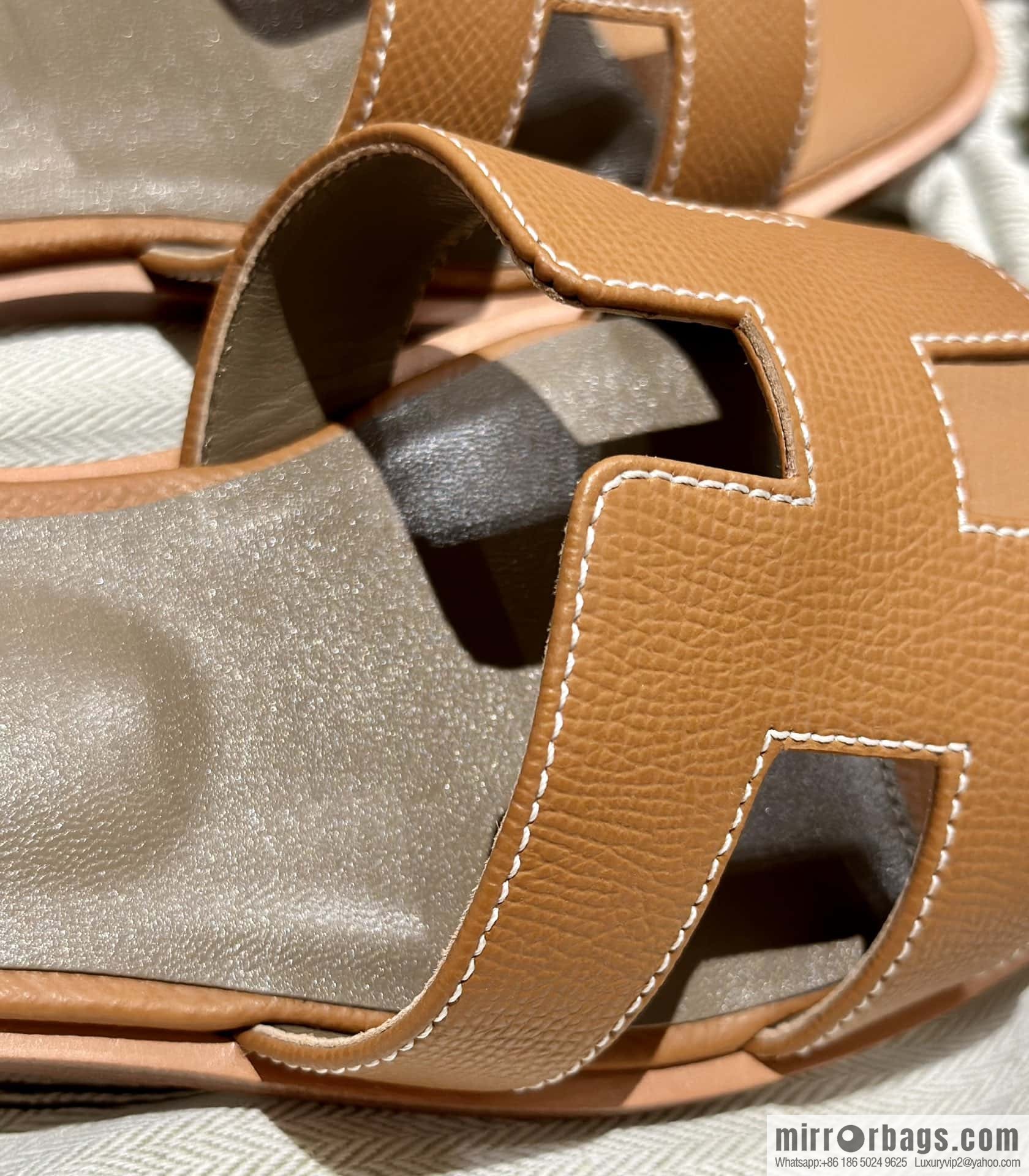 Hermès leather outsole H slippers