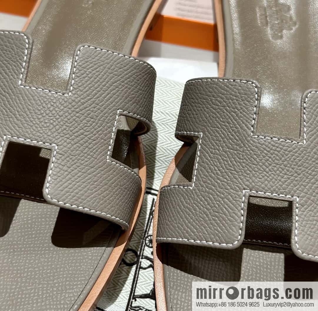 Hermès leather outsole H slippers