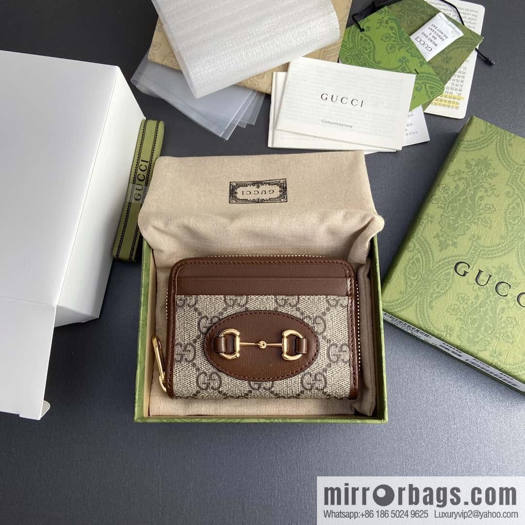 GUCCI Horsebit1955 series small zipper card holder 658549