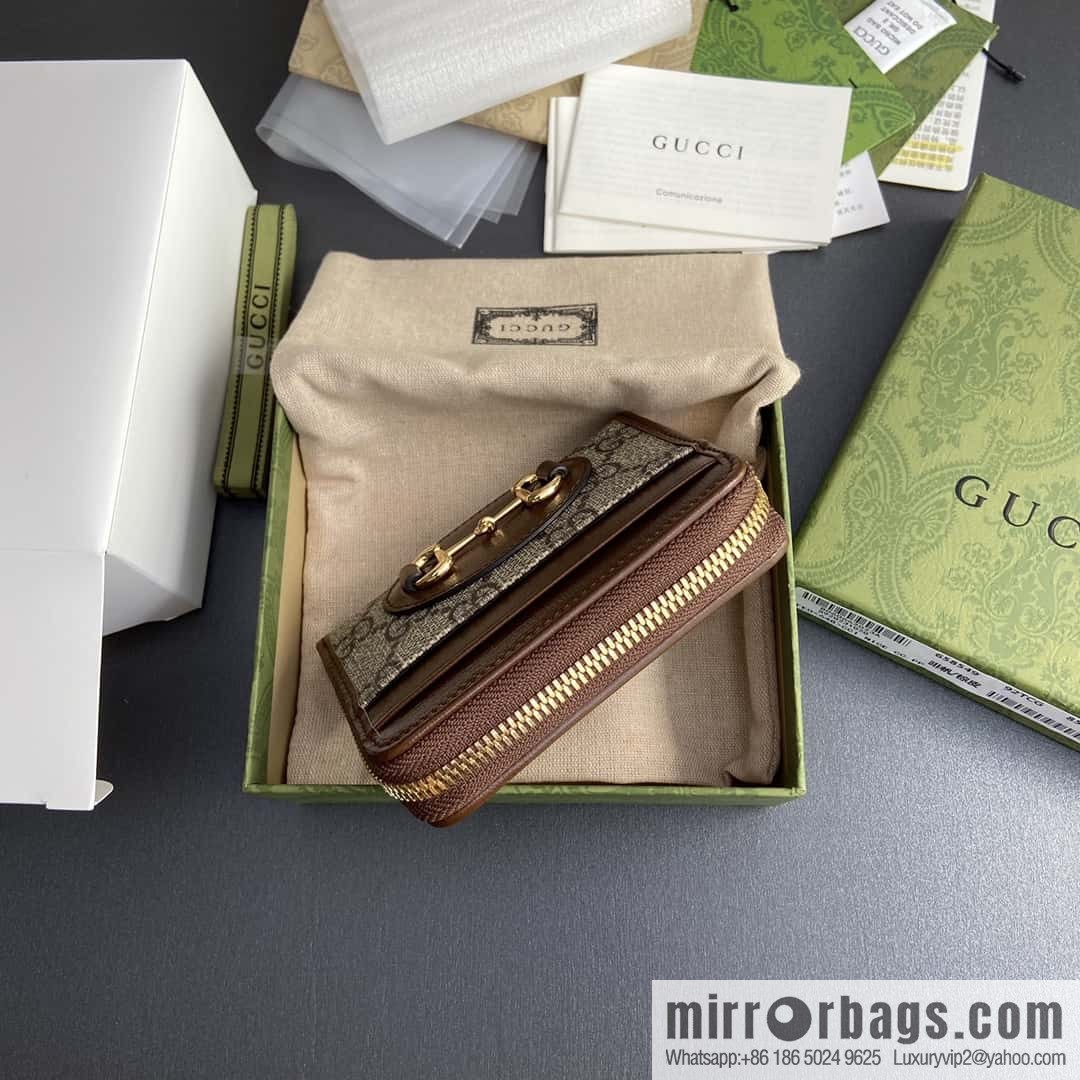 GUCCI Horsebit1955 series small zipper card holder 658549