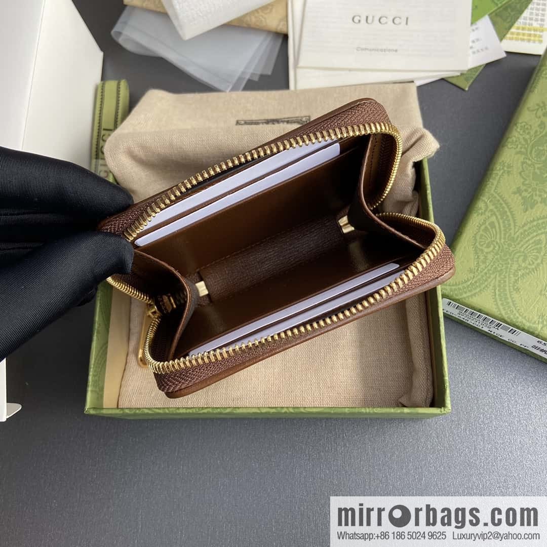 GUCCI Horsebit1955 series small zipper card holder 658549