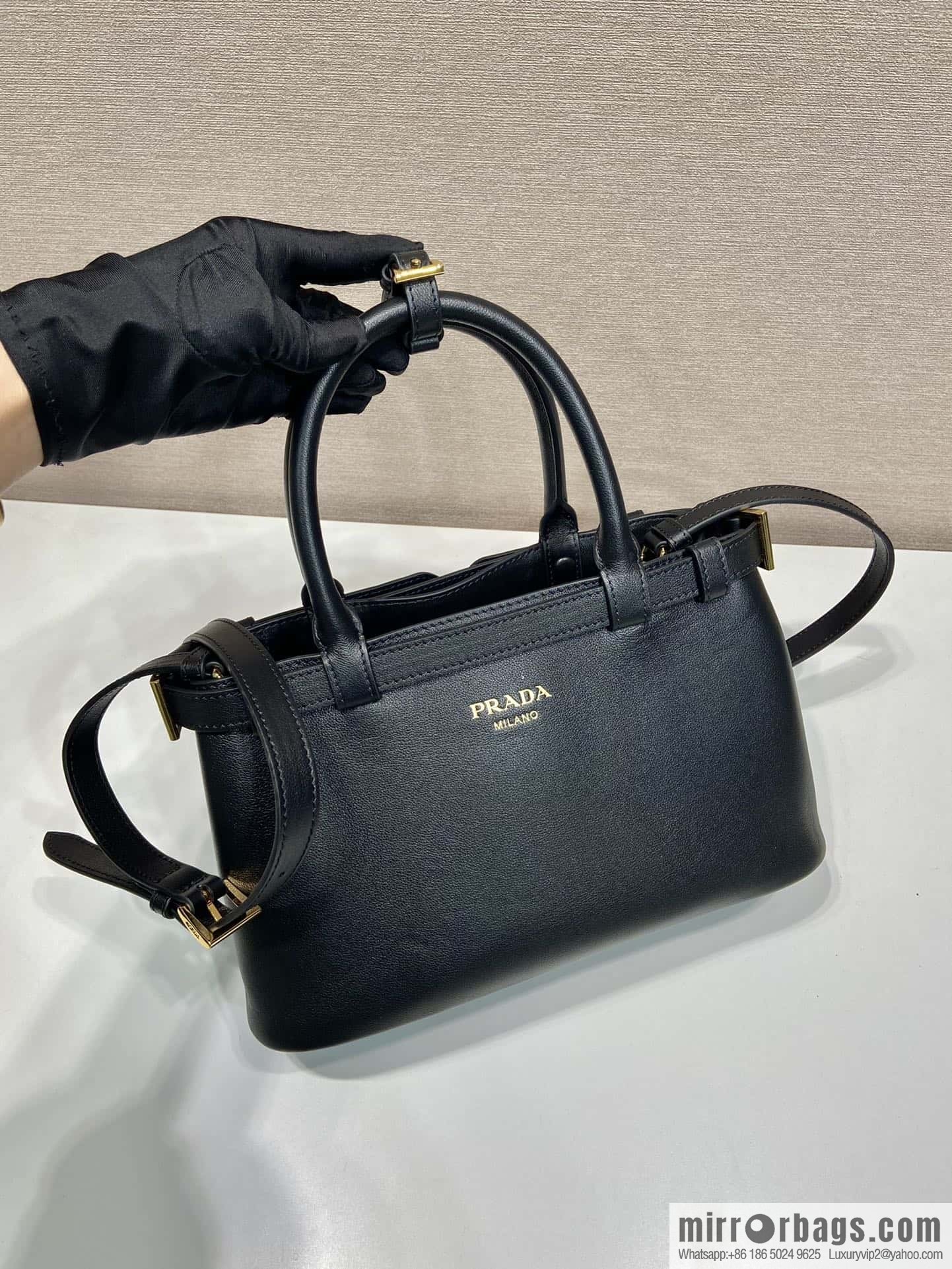 PRADA imported calfskin tote bag 1BA418 small