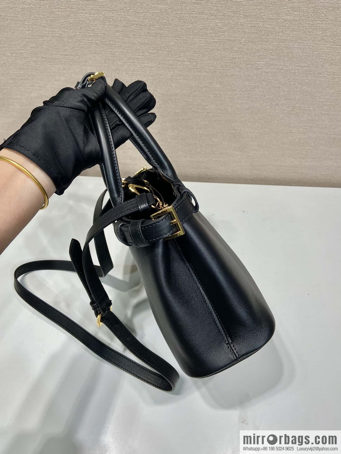 PRADA imported calfskin tote bag 1BA418 small