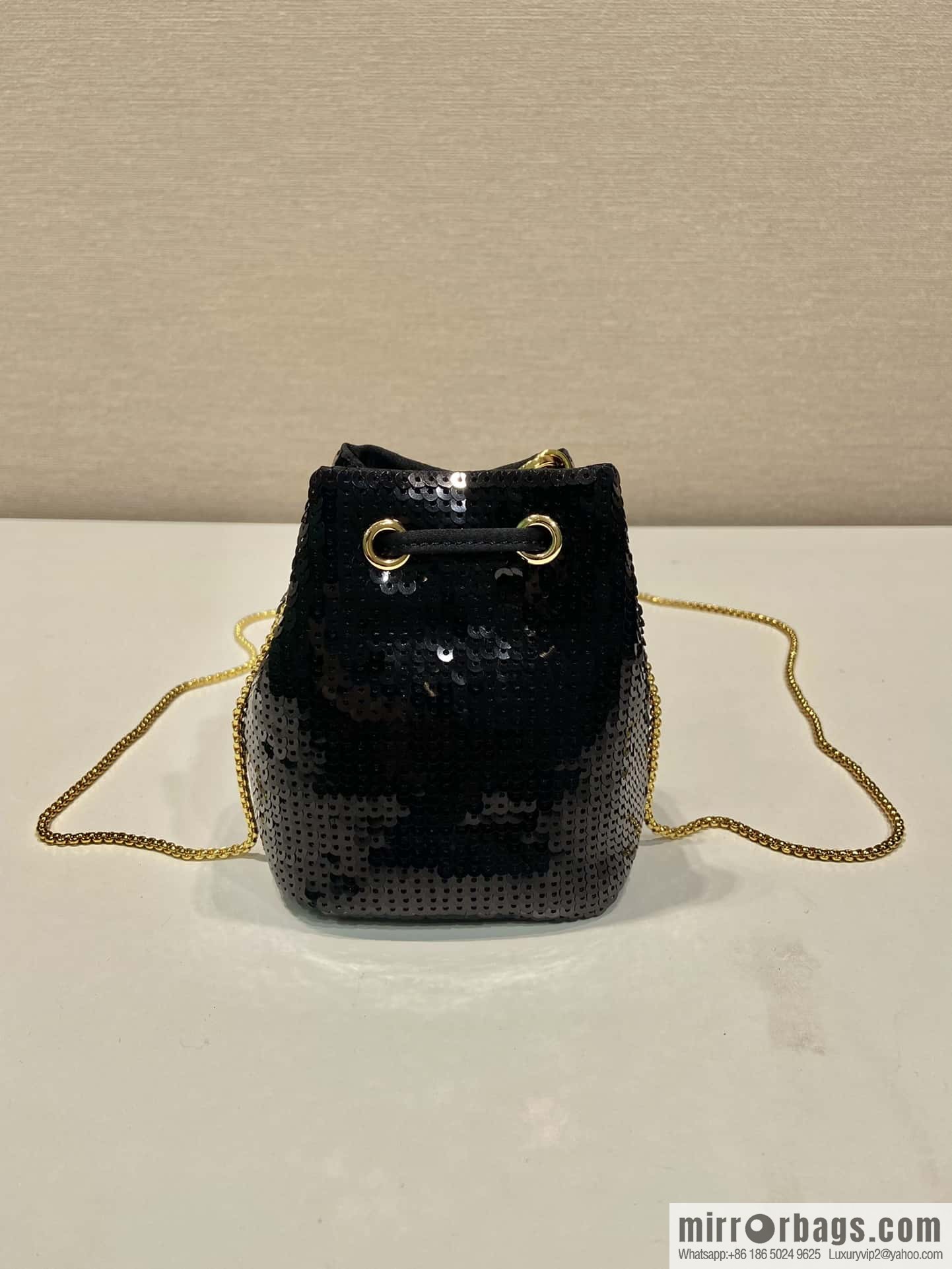 PRADA sequined small bucket 🎉 1NR016 handmade sequins