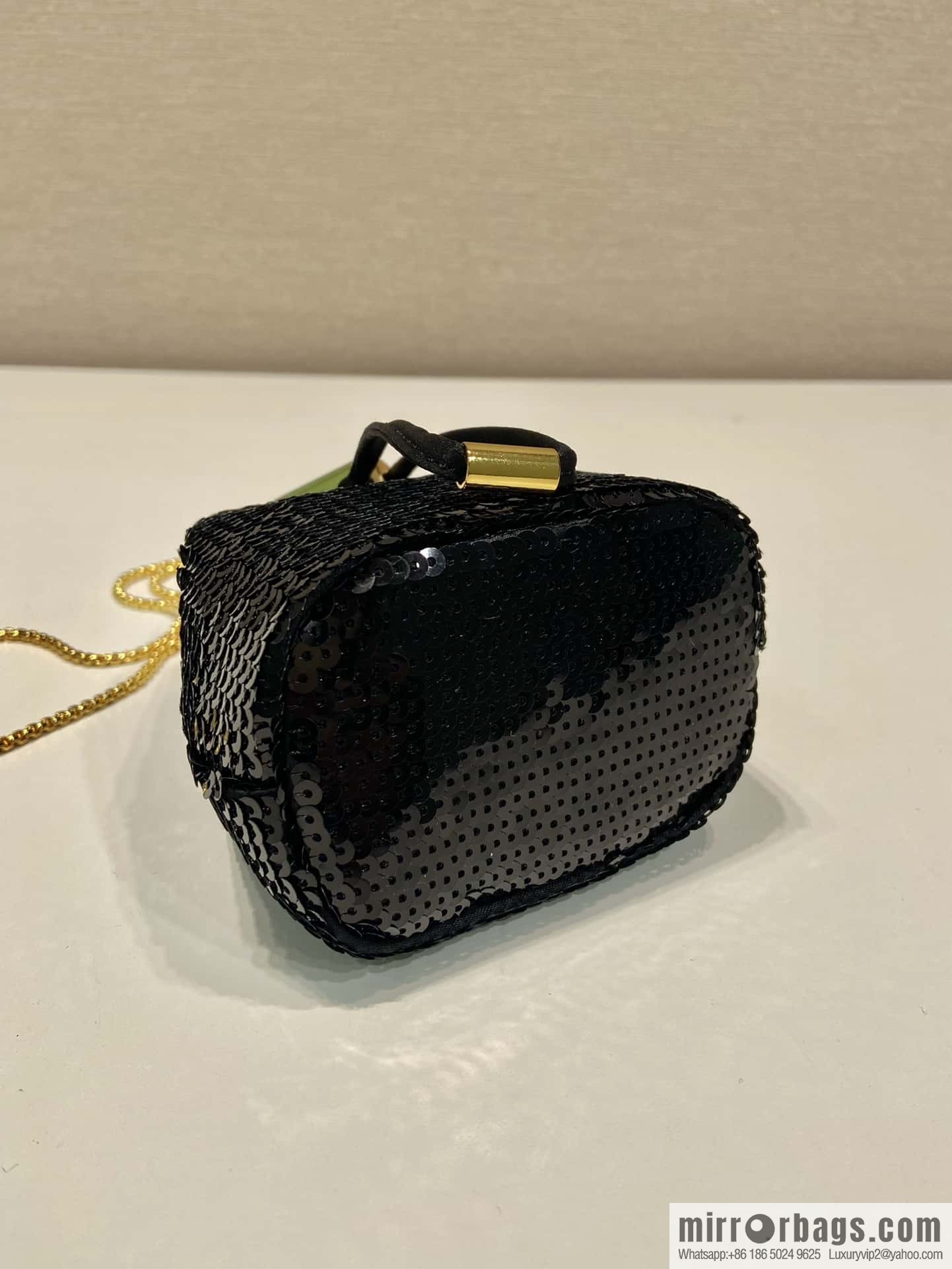 PRADA sequined small bucket 🎉 1NR016 handmade sequins