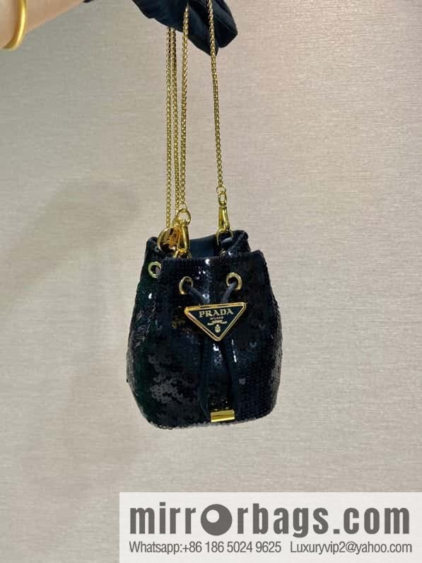 PRADA sequined small bucket 🎉 1NR016 handmade sequins