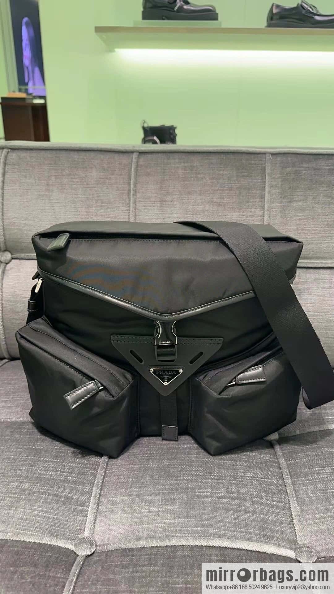 PRADA new men's bag 🎉 2VD062 oblique span bag