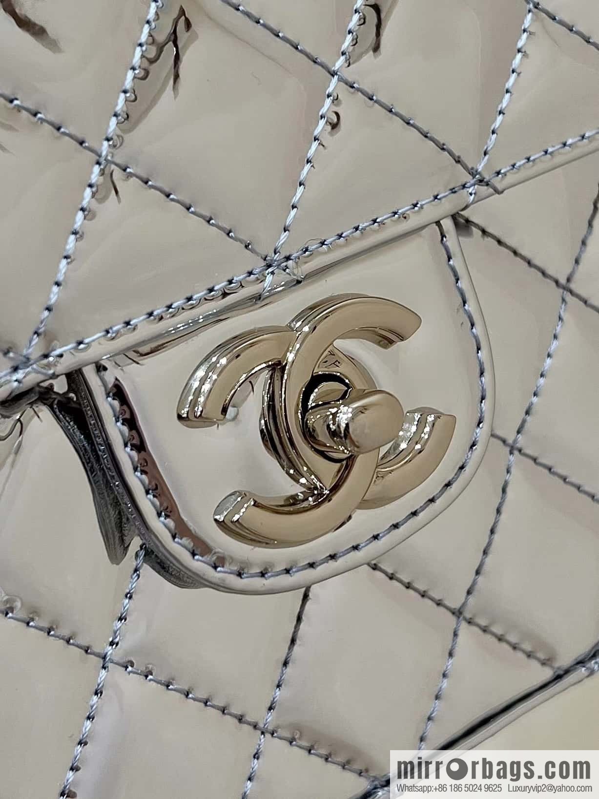 CHANEL 24C early spring vacation series catwalk patent leather double backpack AS4649