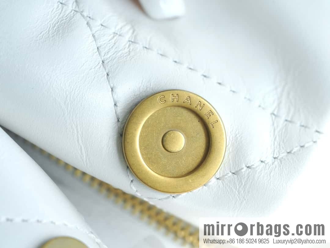 CHANEL 24C Horizontal 22 Handbag AS4486 White Gold Buckle