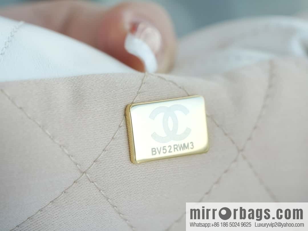CHANEL 24C Horizontal 22 Handbag AS4486 White Gold Buckle