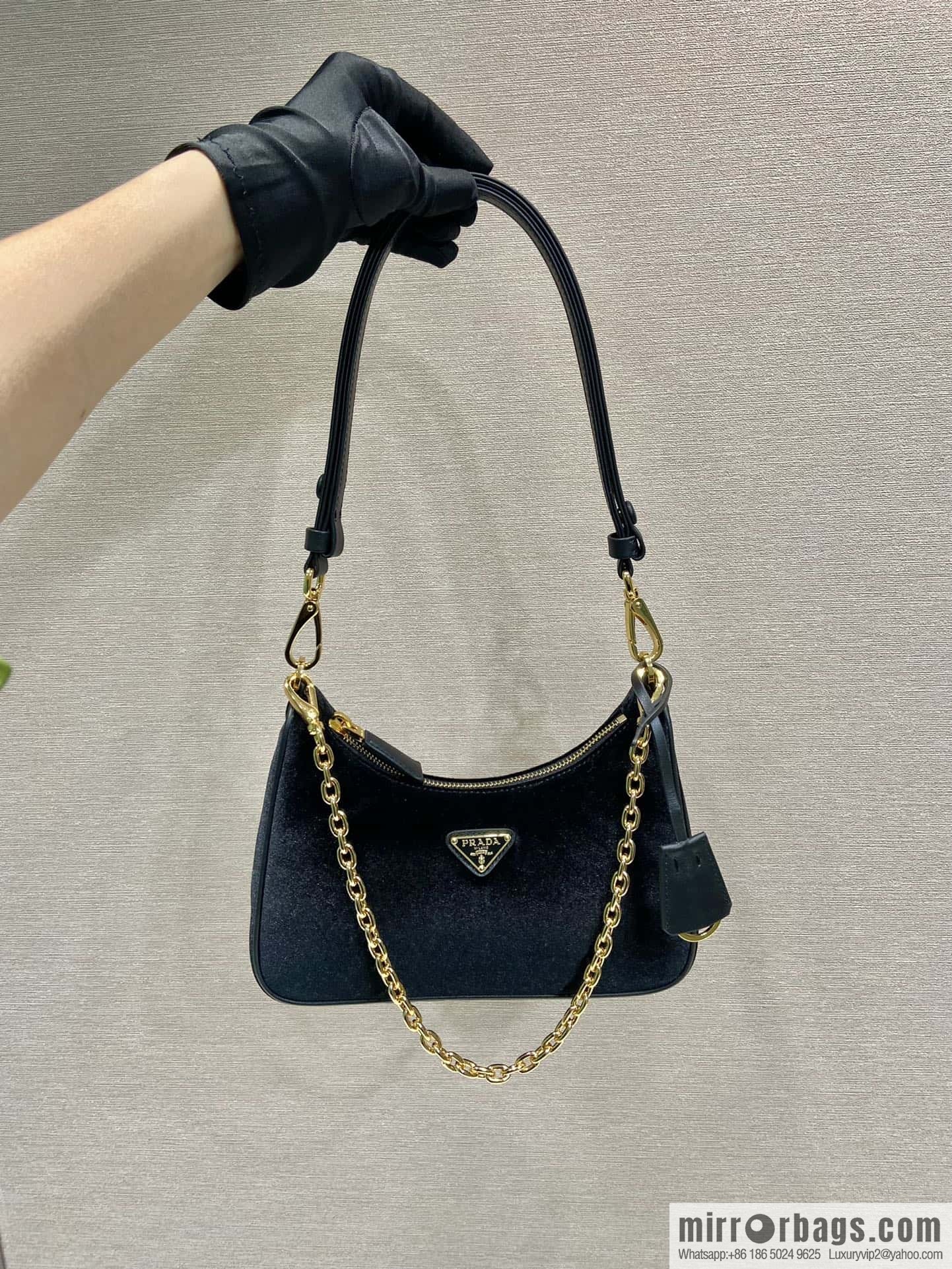 PRADA Velvet Hobo 🎉 1 BC 204 Hand Carry/Underarm Bag/Crossbody Bag