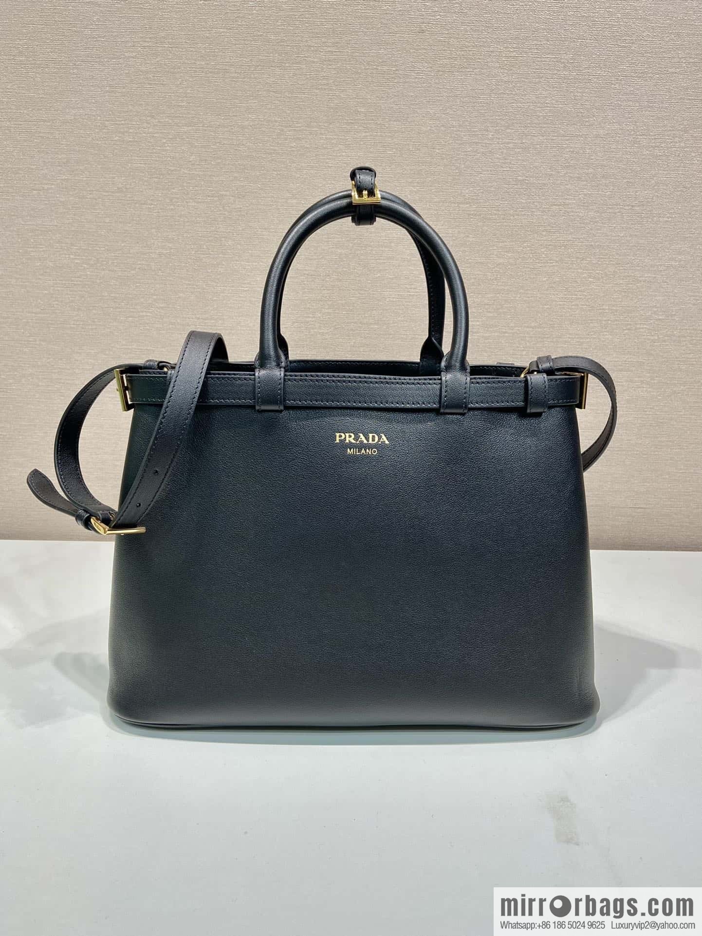 PRADA imported calfskin tote bag 1BA417 large