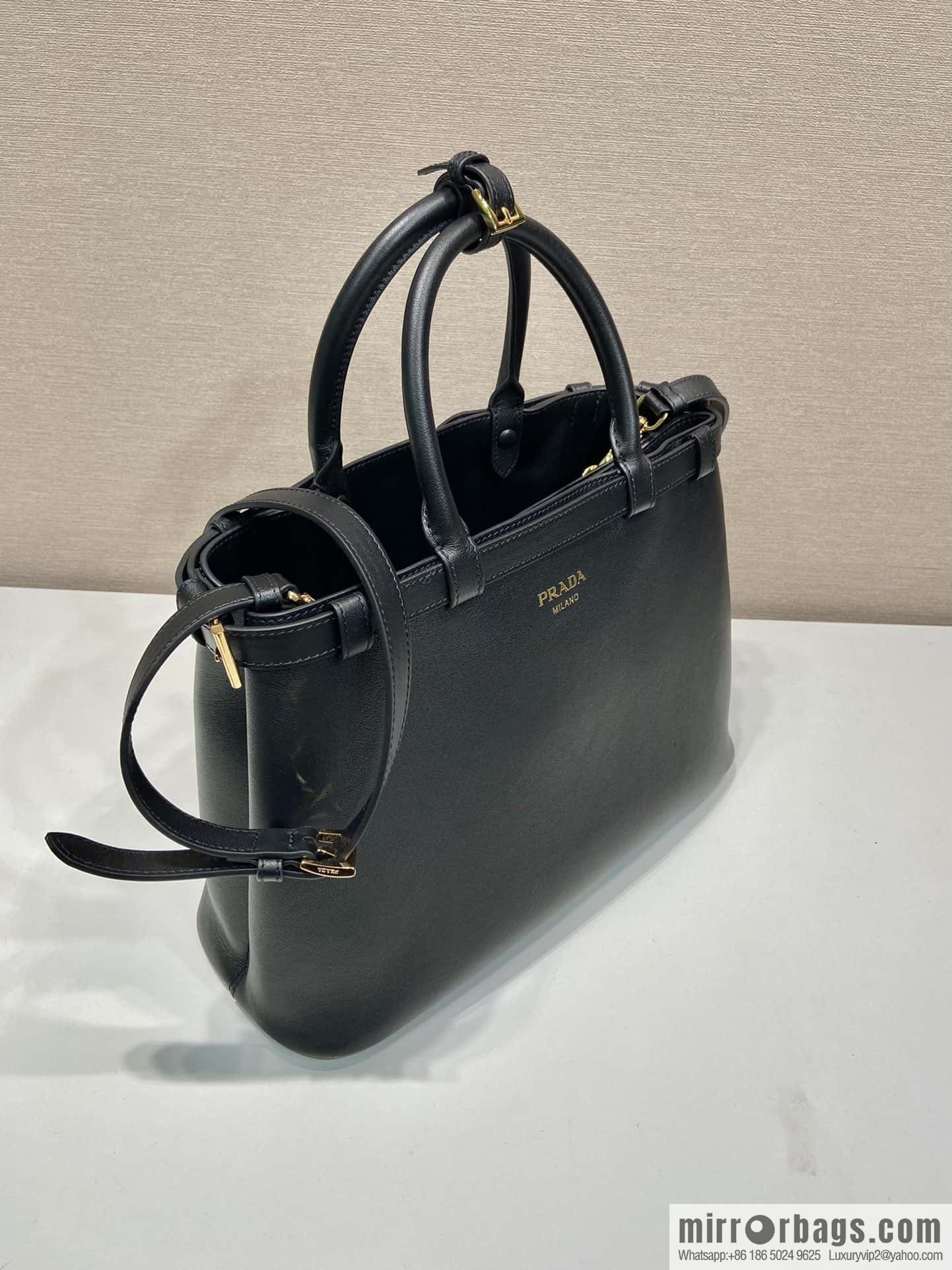 PRADA imported calfskin tote bag 1BA417 large