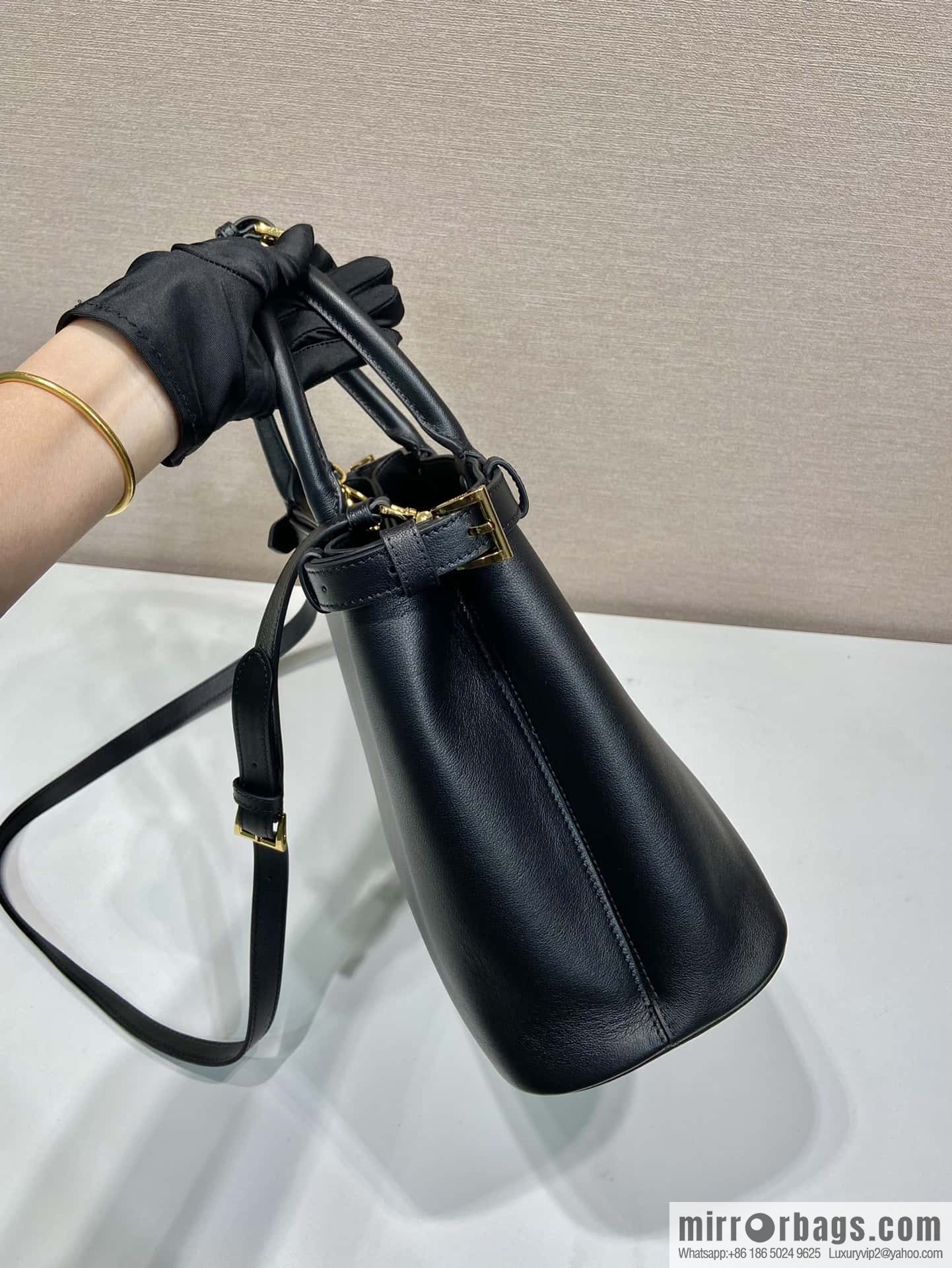 PRADA imported calfskin tote bag 1BA417 large