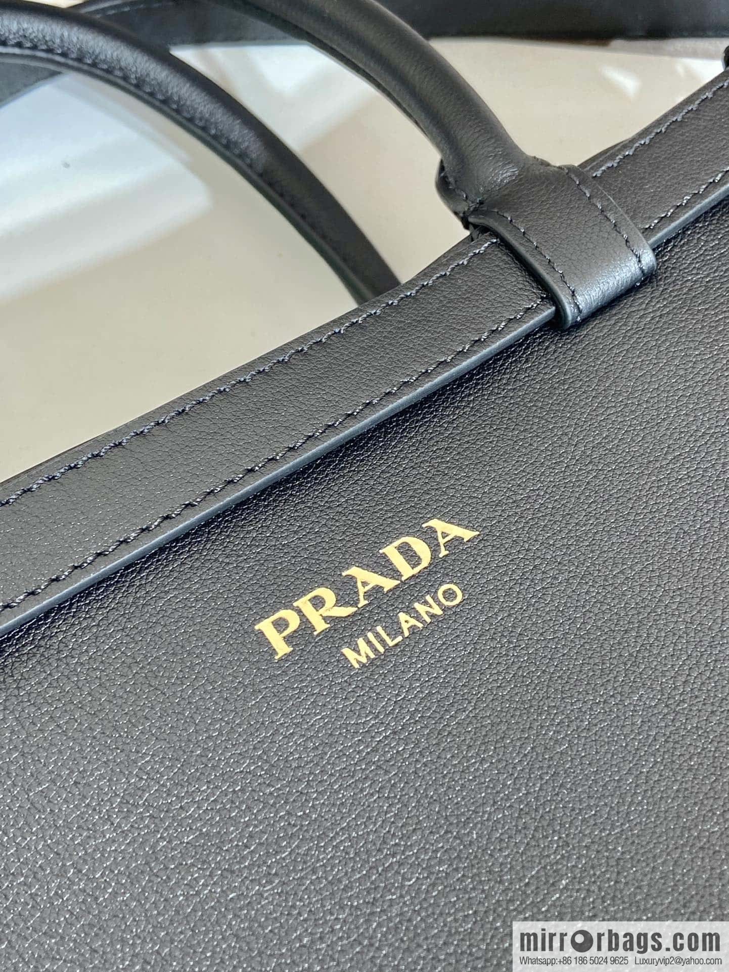 PRADA imported calfskin tote bag 1BA417 large