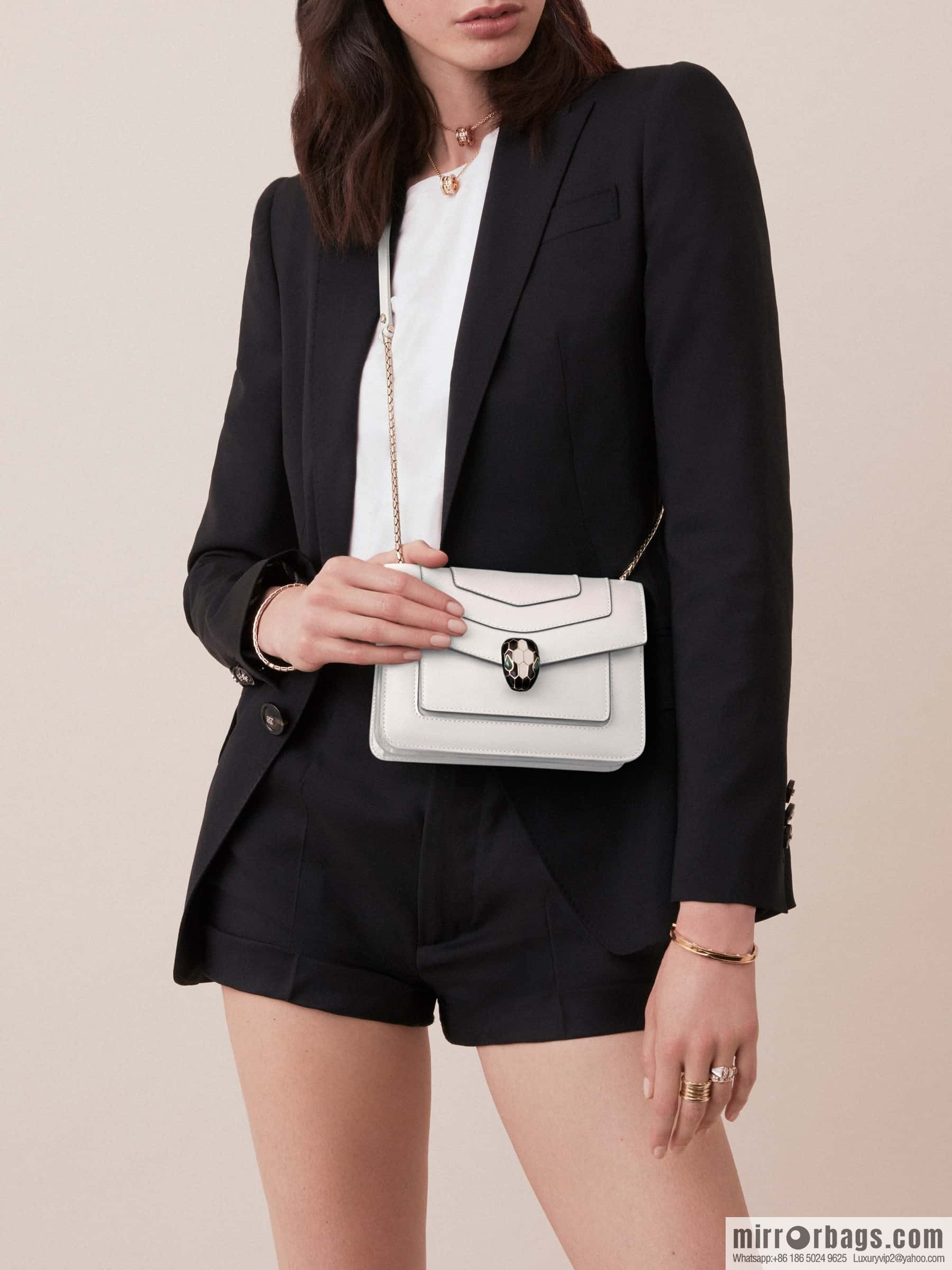 BVLGARI Bulgari Serpenti Forever crossbody bag 289672 Premium agate white