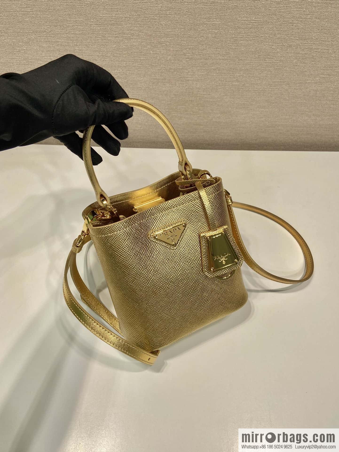 PRADA new color bucket bag 🎉 1BA373 gold