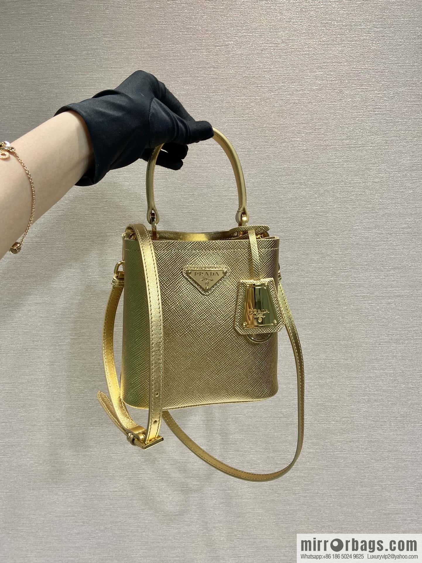 PRADA new color bucket bag 🎉 1BA373 gold