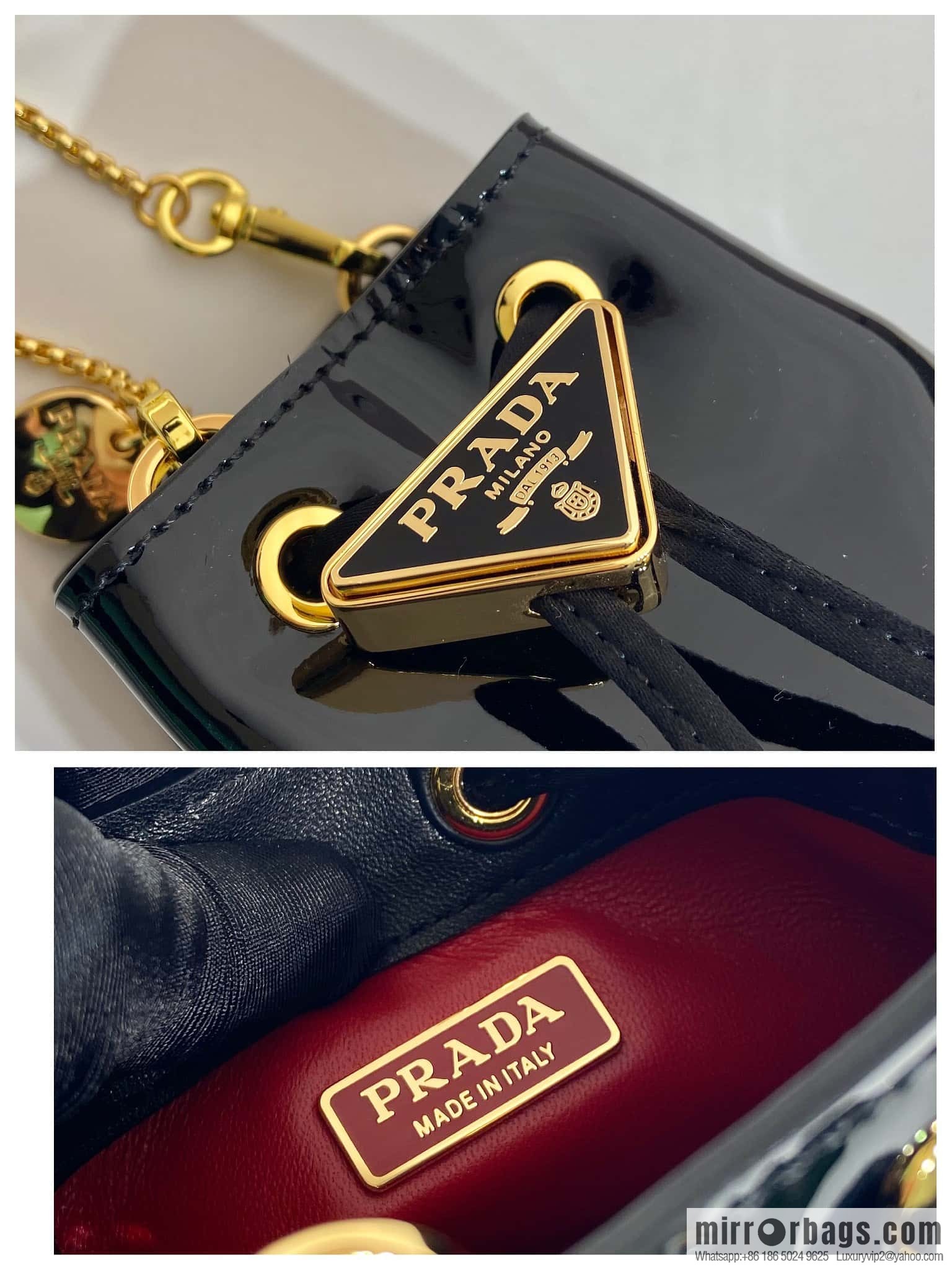 PRADA patent leather bucket 🎉 1NR016 black