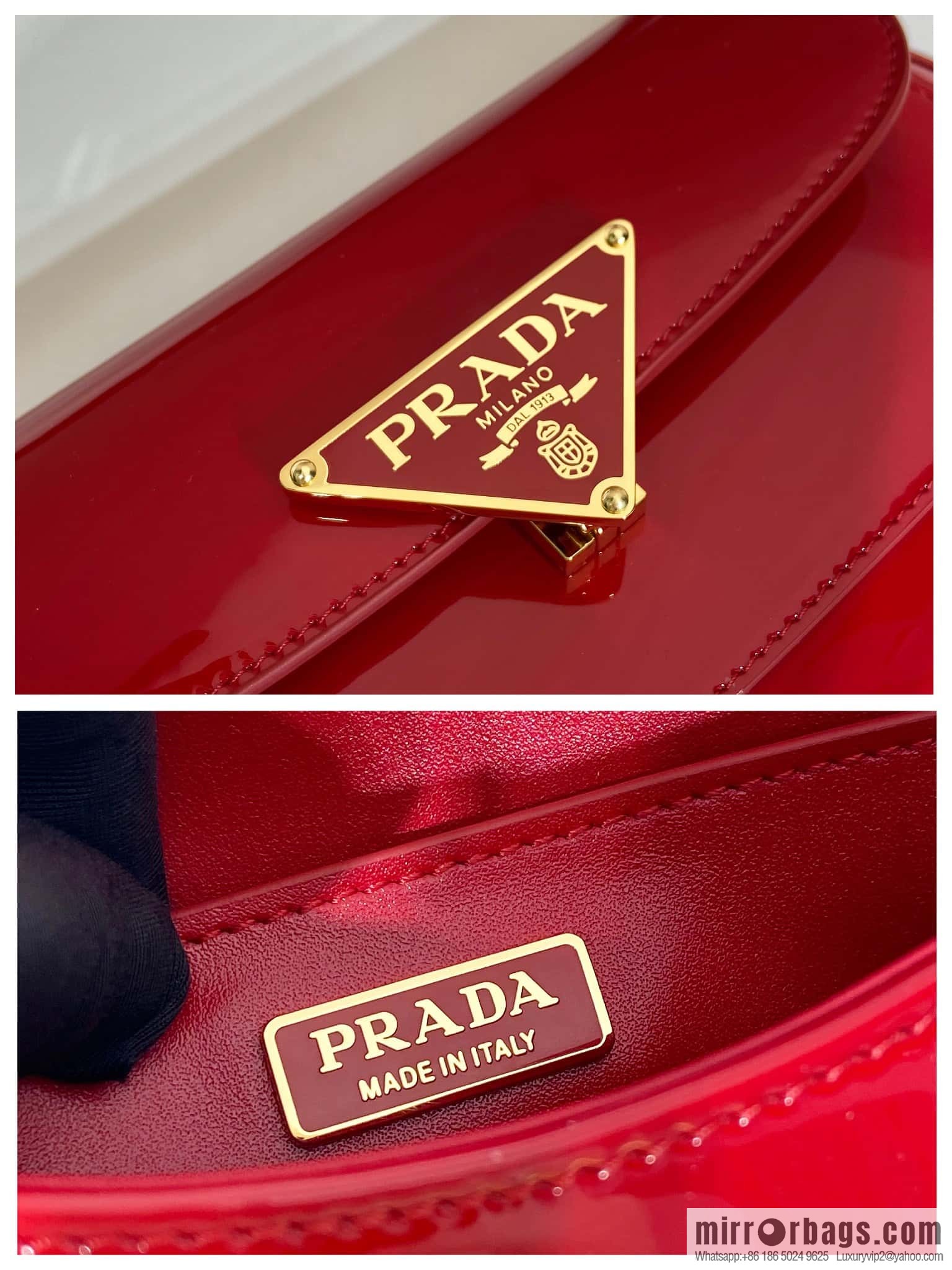 PRADA patent leather armpit bag 🎉 1BD345 big red