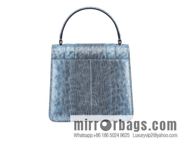BVLGARI Bulgari Sprpenti Forever snakeskin tote bag 383292 blue 18CM
