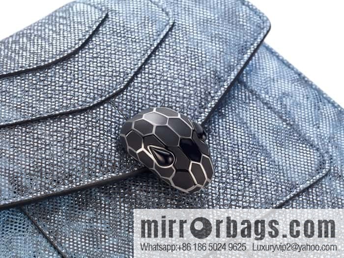 BVLGARI Bulgari Sprpenti Forever snakeskin tote bag 383292 blue 18CM