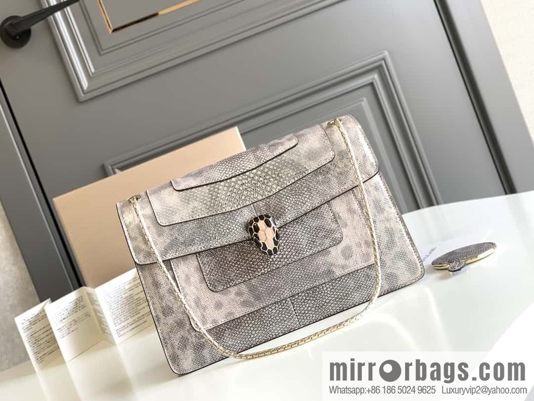 BVLGARI Bulgari Sprpenti Forever Snakeskin Oblique Span Bag 27.5CM 383262