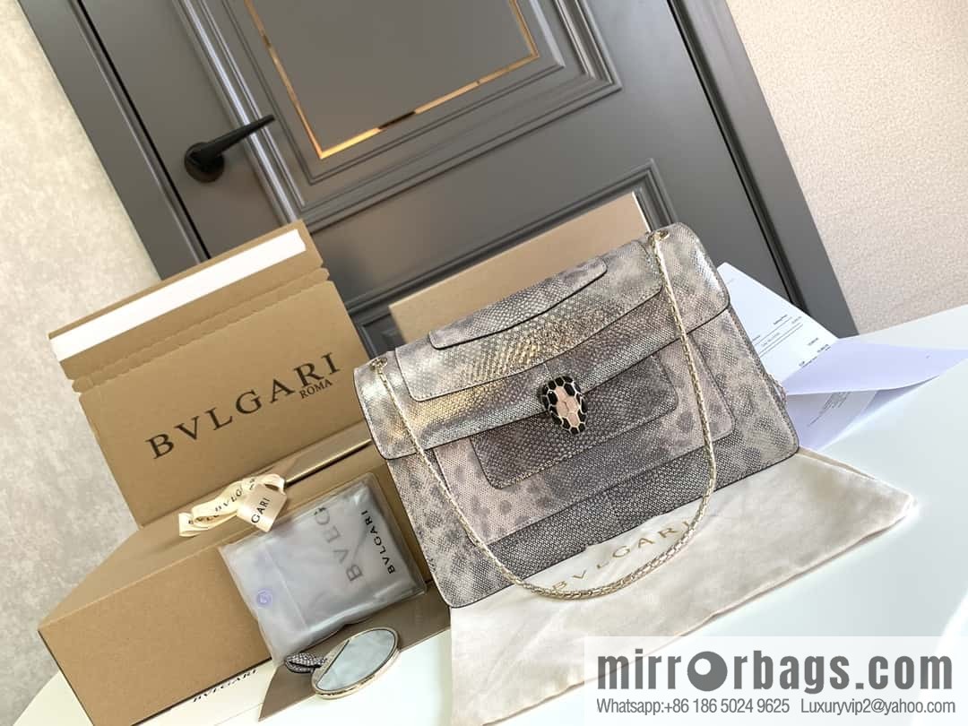 BVLGARI Bulgari Sprpenti Forever Snakeskin Oblique Span Bag 27.5CM 383262