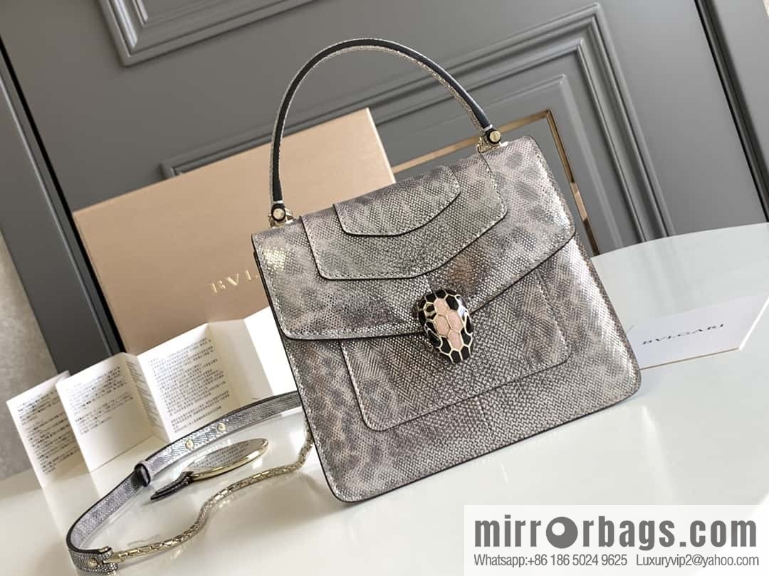 BVLGARI Bulgari Sprpenti Forever snake skin tote bag 18CM 383292