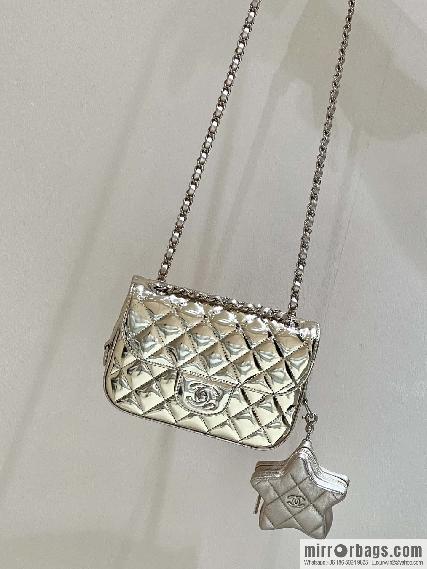 CHANEL 24C early spring vacation series CF patent leather cover bag AS4646 gold