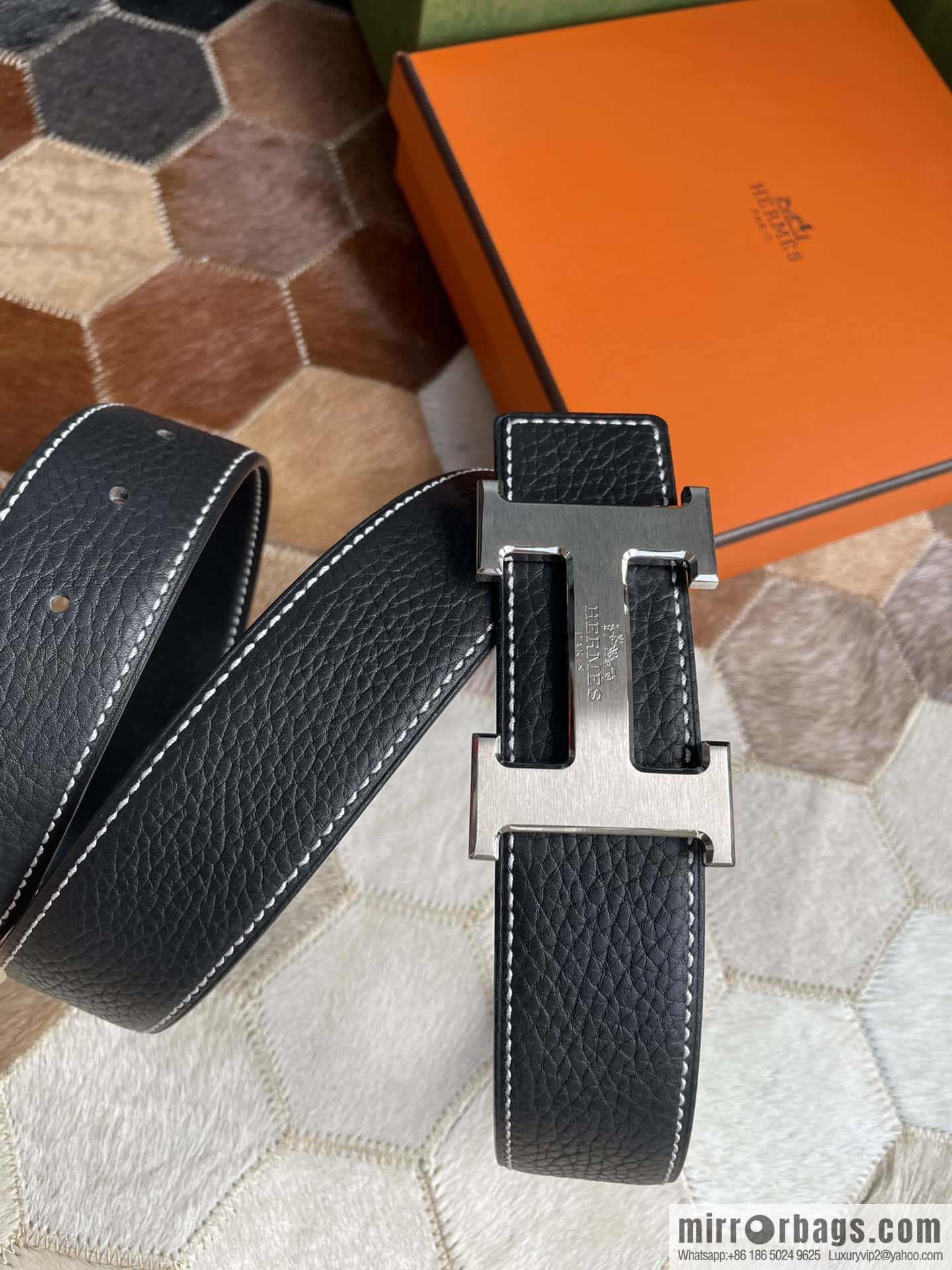 Hermes Hermes, boutique horse-drawn carriage buckle 3.8cm original order quality belt
